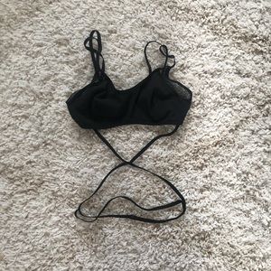 Victoria secret black bra with cross body straps
